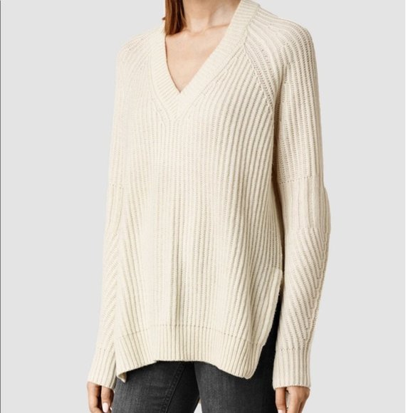 All Saints Riva Jumper in Cream - Picture 1 of 10